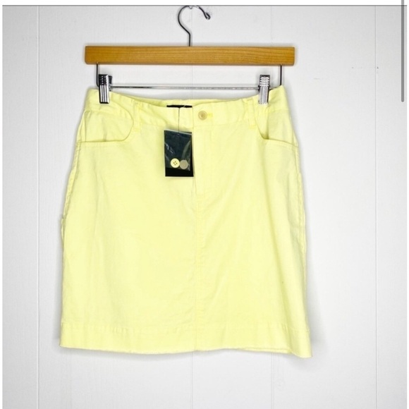 ATM High Waist Cotton Summer Yellow Mini Skirt NWT - Picture 3 of 6